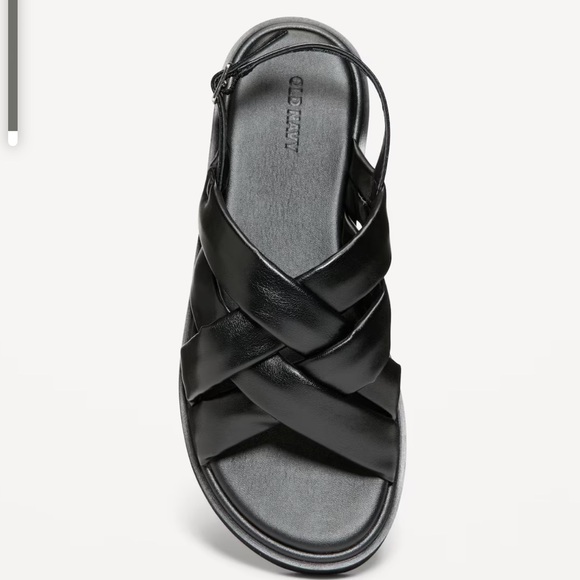 NWT OLD NAVY Puffy Cross-Strap Flatform Sandals Color: Blackjack SIZE 7 - Picture 2 of 4